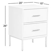 Nightstand, 2 Drawers, Mahogany and Engineered Wood, Slate Gray