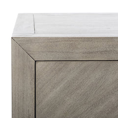 Nightstand, 2 Drawers, Mahogany Wood and MDF, Ash Brown