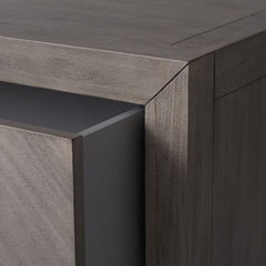 Nightstand, 2 Drawers, Mahogany Wood and MDF, Ash Brown