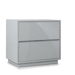 Nightstand, 2 Drawers, Manufactured Wood, Gray