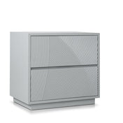 Nightstand, 2 Drawers, Manufactured Wood, Gray