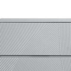 Nightstand, 2 Drawers, Manufactured Wood, Gray
