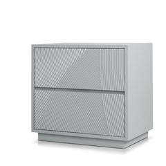Nightstand, 2 Drawers, Manufactured Wood, Gray