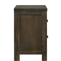 Nightstand, 2 Drawers, Reclaimed Solid Wood, Rustic Gray