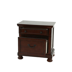 Nightstand, 2 Drawers, Rectangular, Brown