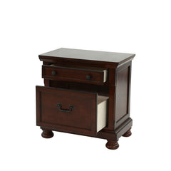 Nightstand, 2 Drawers, Rectangular, Brown
