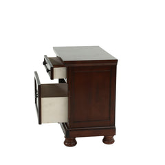 Nightstand, 2 Drawers, Rectangular, Brown
