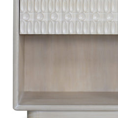 Nightstand, 2 Drawers, Resin Frame, MDF Top, White