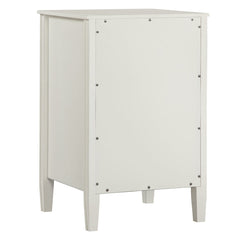 Nightstand, 2 Drawers, Solid and Engineered Wood, Antique White