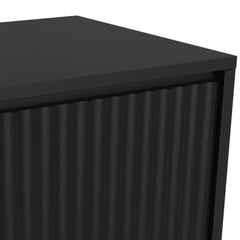 Nightstand, 2 Drawers, Solid and Engineered Wood Frame, Black