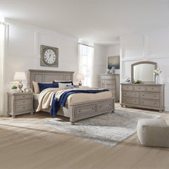 Nightstand, 2 Drawers, Solid and Engineered Wood, Light Gray