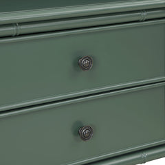 Nightstand, 2 Drawers, Solid and Engineered Wood, Vintage Green