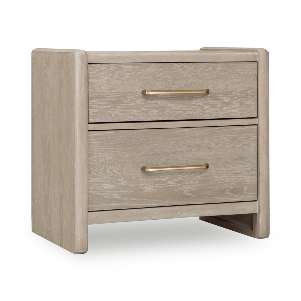 Nightstand, 2 Drawers, Solid and Manufactured Wood, Chai