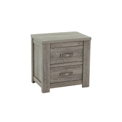 Nightstand, 2 Drawers, Solid and Manufactured Wood, Light Gray