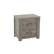 Nightstand, 2 Drawers, Solid and Manufactured Wood, Light Gray