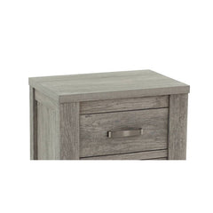 Nightstand, 2 Drawers, Solid and Manufactured Wood, Light Gray