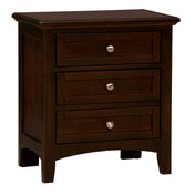 Nightstand, 2 Drawers, Solid and Manufactured Wood, Merlot