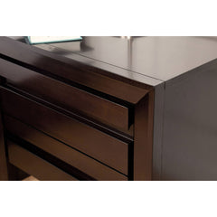 Nightstand, 2 Drawers, Solid Mahogany Wood, Brown