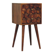 Nightstand, 2 Drawers, Solid Mango Wood, Brown