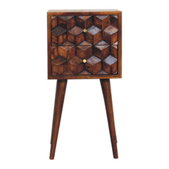 Nightstand, 2 Drawers, Solid Mango Wood, Brown