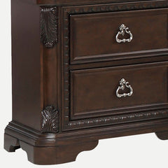 Nightstand, 2 Drawers, Solid Wood and MDF, Ball-Bearing Glides