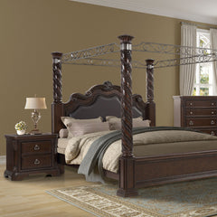 Nightstand, 2 Drawers, Solid Wood and MDF, Ball-Bearing Glides