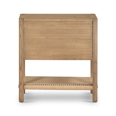 Nightstand, 2 Drawers, Solid Wood, Dune Ash