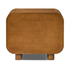 Nightstand, 2 Soft-Close Drawers, Acacia Wood, Light Brown