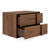Nightstand, 2 Soft-Close Drawers, Wood Veneer, 28 Inch Wide, Walnut
