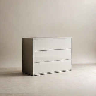 Nightstand, 3-Drawer, Manufactured Wood, Cream