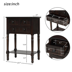 Nightstand, 3-Drawer, Pine and Manufactured Wood, Espresso