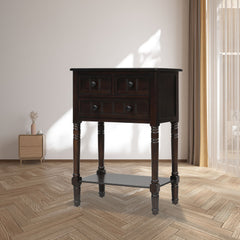 Nightstand, 3-Drawer, Pine and Manufactured Wood, Espresso