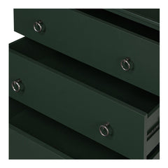Nightstand, 3-Drawer, Solid Acacia Wood, Deep Green