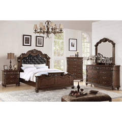 Nightstand, 3-Drawer, Solid and Manufactured Wood, Cherry