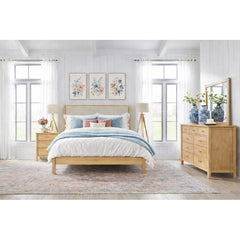 Nightstand, 3-Drawer Solid Birch Wood, Natural