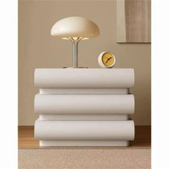 Nightstand, 3 Drawers, Eco-Friendly Leather, Solid Wood Top