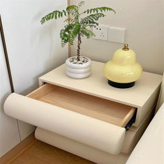 Nightstand, 3 Drawers, Eco-Friendly Leather, Solid Wood Top