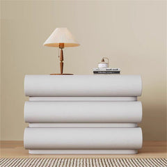 Nightstand, 3 Drawers, Eco-Friendly Leather, Solid Wood Top