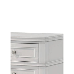 Nightstand, 3 Drawers, Poplar Solid Wood and MDF, USB Ports, Gray