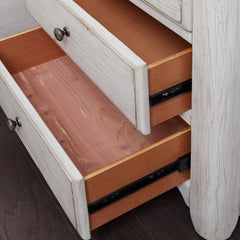 Nightstand, 3 Drawers, Solid and Engineered Wood, Chestnut and Antique White