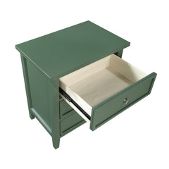Nightstand, 3 Drawers, Solid and Engineered Wood, Green