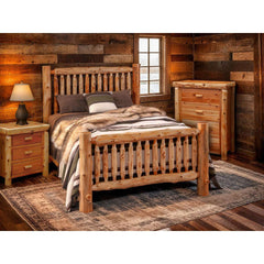 Nightstand, 3 Drawers, Solid and Manufactured Cedar Wood, Natural