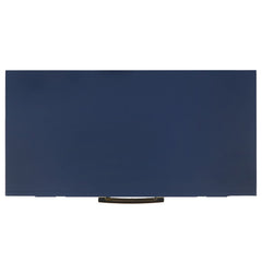 Nightstand, 3 Drawers, Solid and Manufactured Wood, Blue, Brass Handles