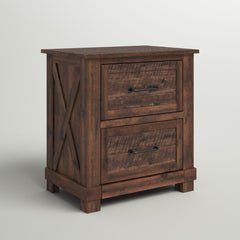 Nightstand, 3 Drawers, Solid Pine, Rustic Timber