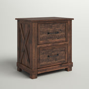 Nightstand, 3 Drawers, Solid Pine, Rustic Timber