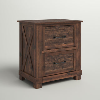 Nightstand, 3 Drawers, Solid Pine, Rustic Timber