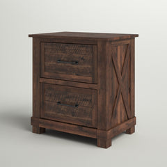 Nightstand, 3 Drawers, Solid Pine, Rustic Timber