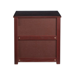 Nightstand, 3 Drawers, Solid Pine Wood, Antique Walnut