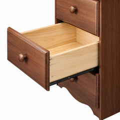 Nightstand, 3 Drawers, Solid Pine Wood, Mocha Finish