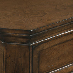Nightstand, 3 Drawers, Solid Walnut Wood Frame, Brown